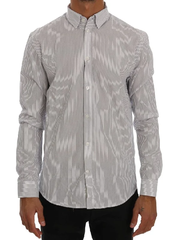 Frankie Morello   Striped Casual Cotton Regular Fit Men's Shirt