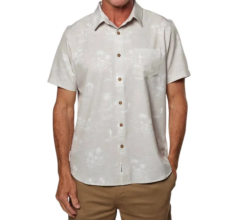 Golden State Button Down Shirt In Stone Scenic