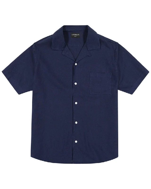 Goodlife Clothing Camp Collar Linen-Blend Shirt