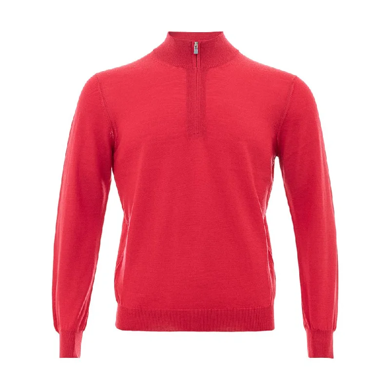 Gran Sasso Elegant Crimson Wool T-Shirt for Men's Men