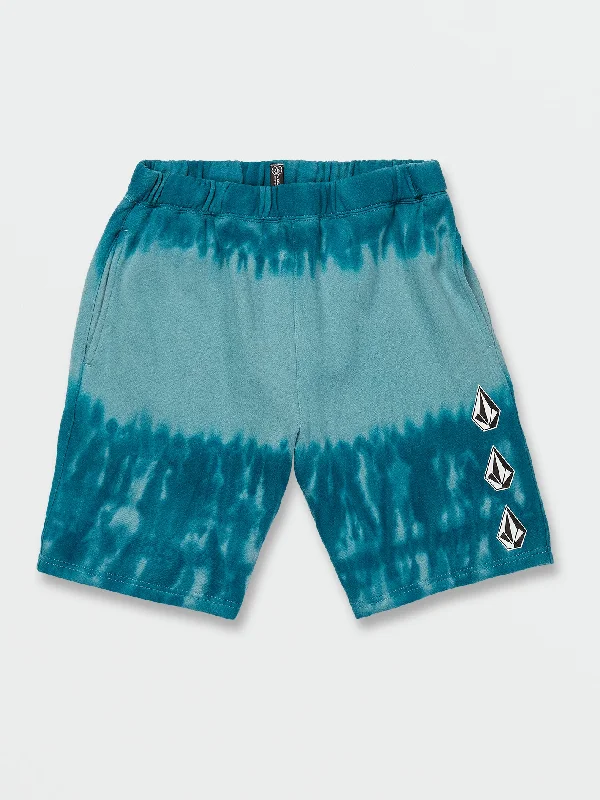 Iconic Stone Plus Elastic Waist Fleece Shorts - Coastal Blue