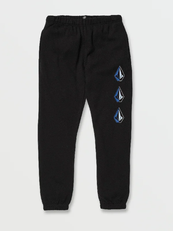 Big Boys Iconic Stone Elastic Waist Fleece Pants - New Black