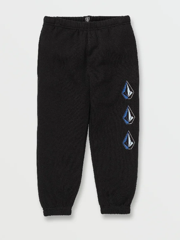 Little Boys Iconic Stone Elastic Waist Fleece Pants - New Black