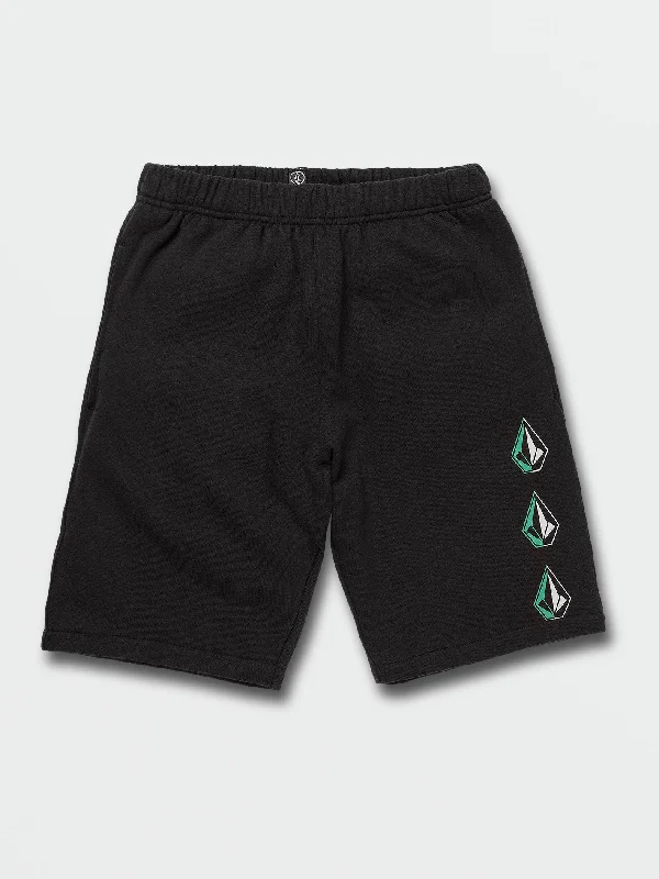 Big Boys Iconic Stone Fleece Shorts - New Black