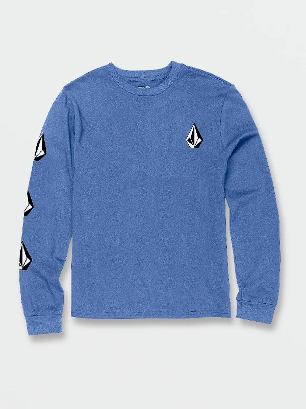 Little Boys Iconic Stone Long Sleeve Tee - Marina Blue