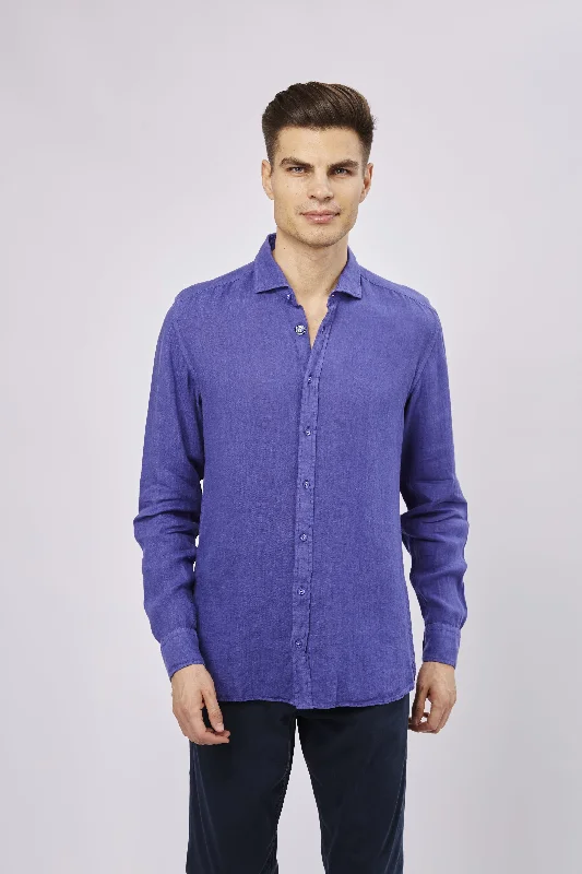 Leo Purple Linen Shirt