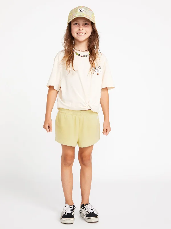 Girls Lived in Lounge Fleece Shorts - Citron