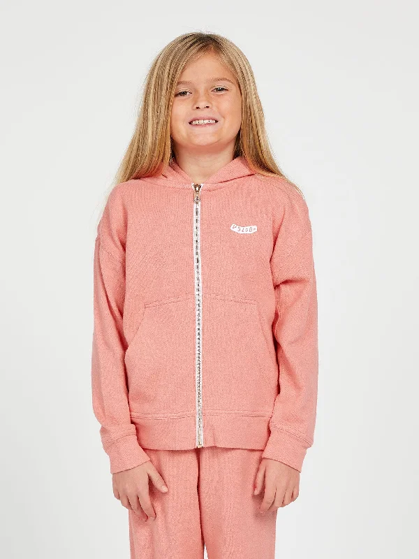 Girls Lived in Lounge Zip Fleece - Light Mauve