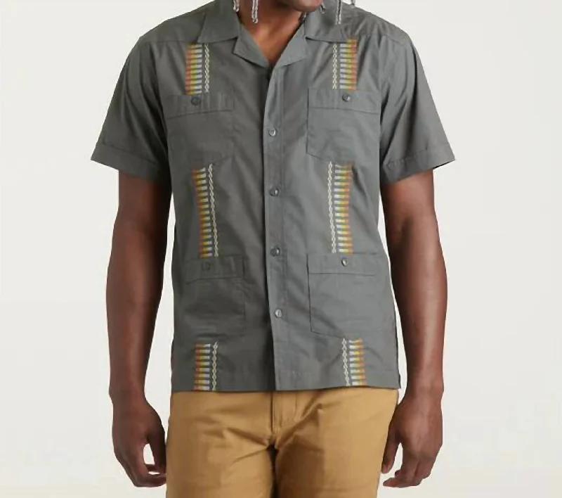 Men's Guayabera Shirt In Antique Black