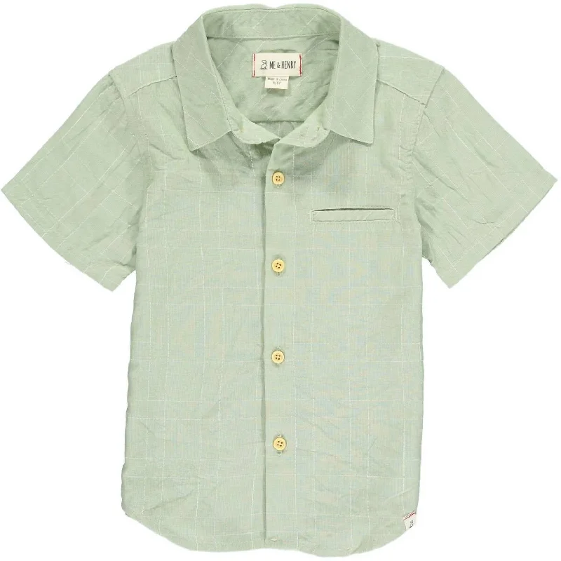 Men's Newport Button Down Shirt In Sage Grid