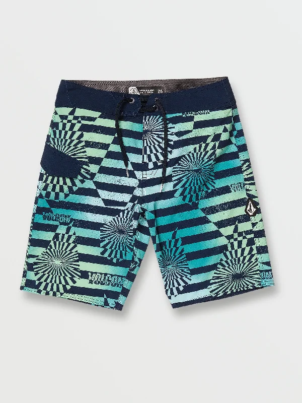 Big Boys Stone Stripe Mod-Tech Trunks - Teal Green