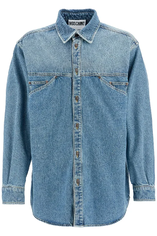 Moschino Men's blue Shirt With Pockets