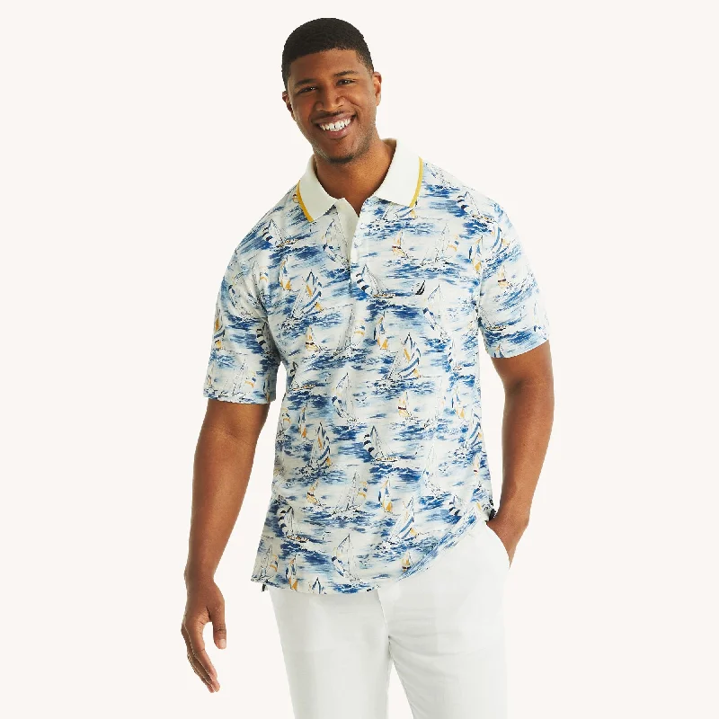 Nautica Mens Big & Tall Classic Fit Printed Polo