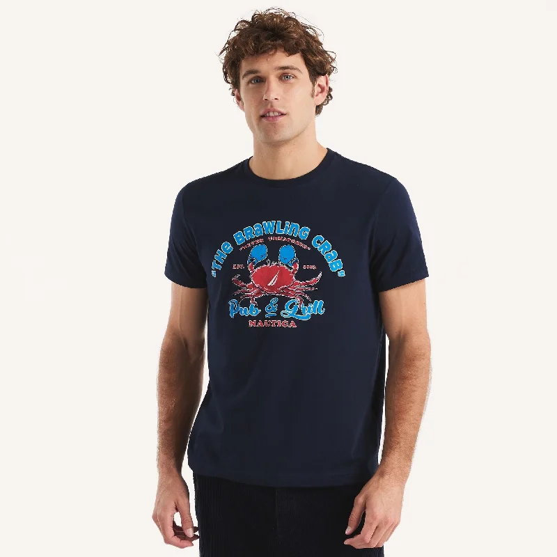 Nautica Mens Fighting Crab Graphic T-Shirt