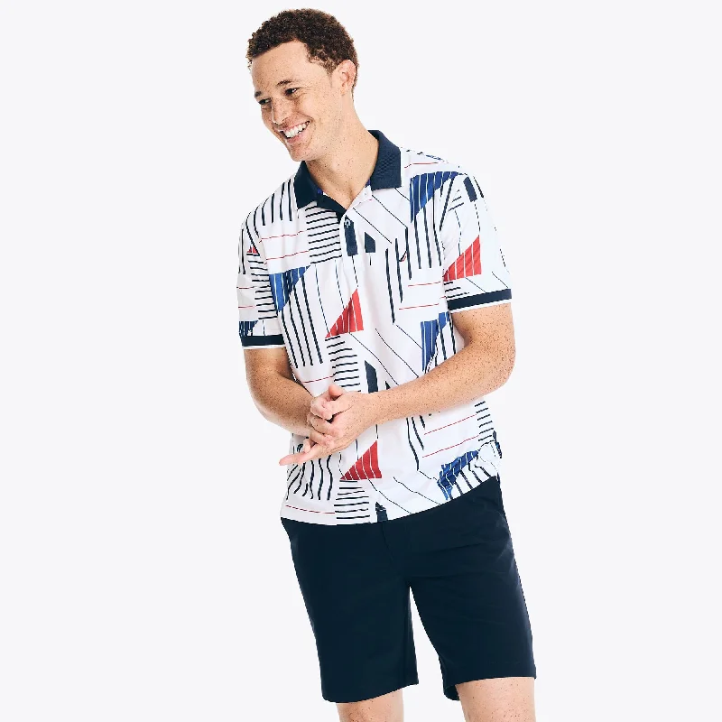 Nautica Mens Navtech Classic Fit Printed Polo