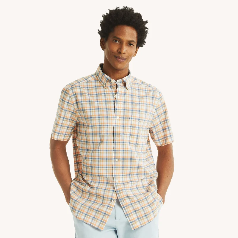 Nautica Mens Plaid Short-Sleeve Shirt