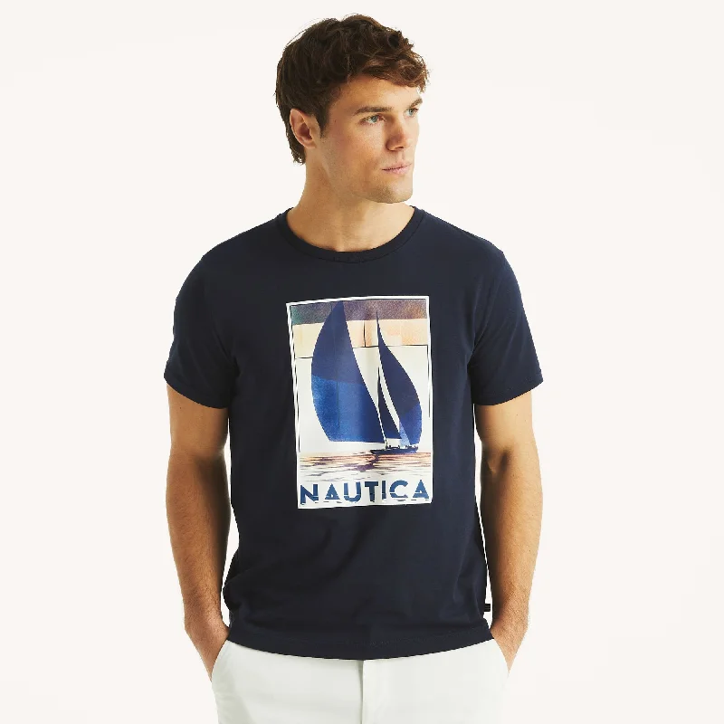 Nautica Mens Sailboat Graphic T-Shirt