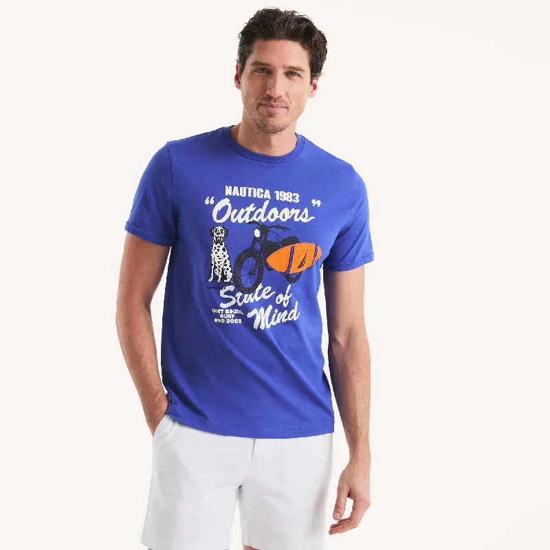 Nautica Mens Surf And Dog Graphic T-Shirt