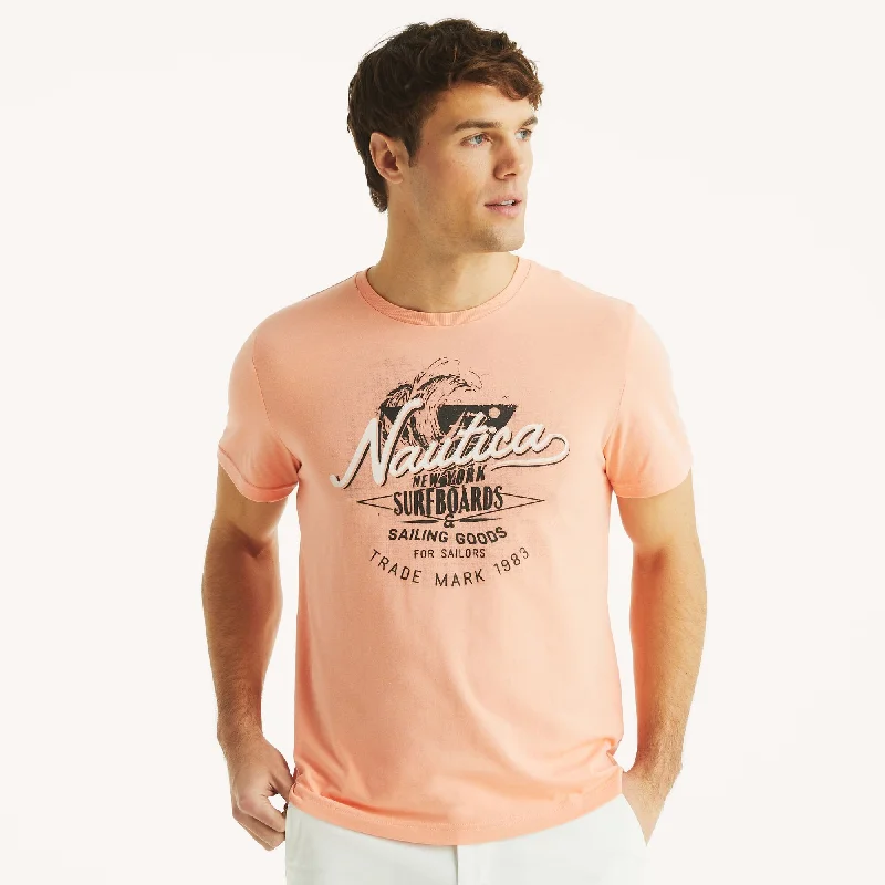 Nautica Mens Sustainably Crafted Surfboards Graphic T-Shirt