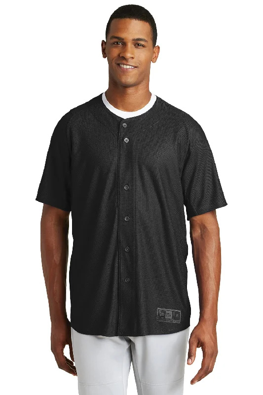 New Era Mens Diamond Era Moisture Wicking Short Sleeve Jersey - Black