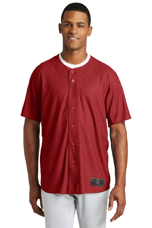 New Era Mens Diamond Era Moisture Wicking Short Sleeve Jersey - Crimson Red - Closeout