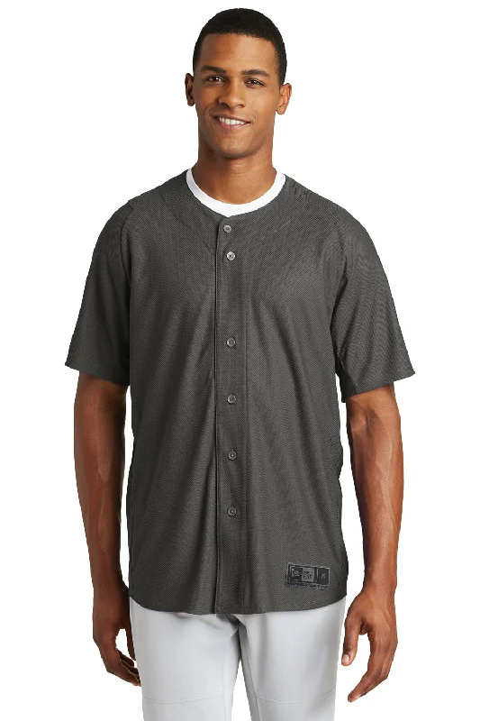 New Era Mens Diamond Era Moisture Wicking Short Sleeve Jersey - Graphite Grey