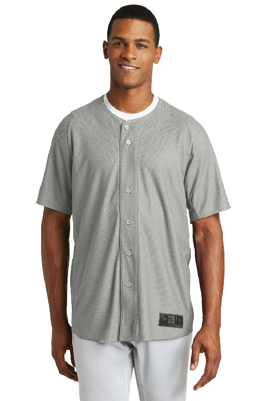 New Era Mens Diamond Era Moisture Wicking Short Sleeve Jersey - Grey