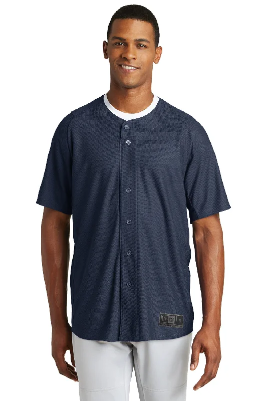 New Era Mens Diamond Era Moisture Wicking Short Sleeve Jersey - Navy Blue