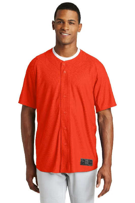 New Era Mens Diamond Era Moisture Wicking Short Sleeve Jersey - Orange - Closeout