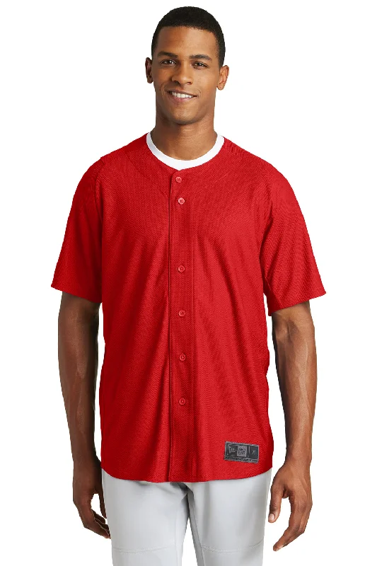 New Era Mens Diamond Era Moisture Wicking Short Sleeve Jersey - Scarlet Red