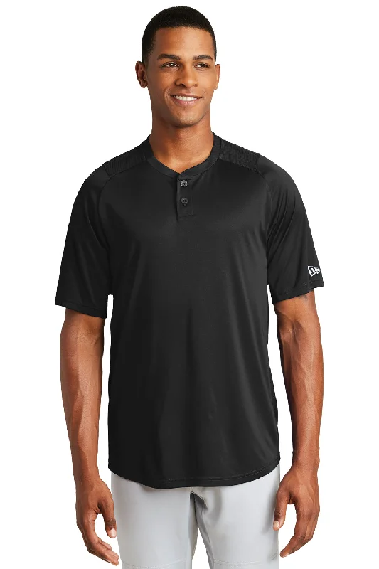 New Era Mens Diamond Era Moisture Wicking Short Sleeve Jersey - Black