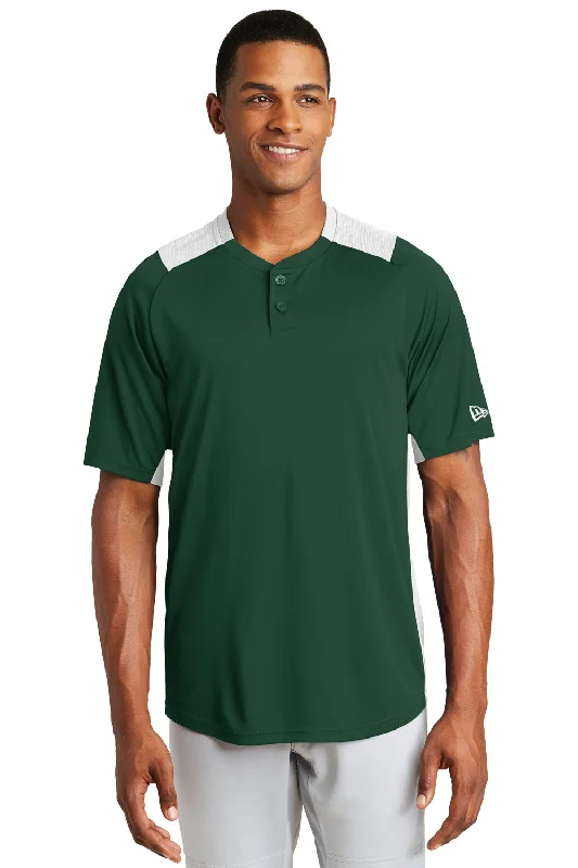 New Era Mens Diamond Era Moisture Wicking Short Sleeve Jersey - Dark Green/White - Closeout