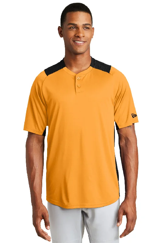 New Era Mens Diamond Era Moisture Wicking Short Sleeve Jersey - Gold/Black - Closeout