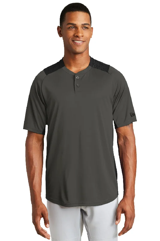 New Era Mens Diamond Era Moisture Wicking Short Sleeve Jersey - Graphite Grey/Black