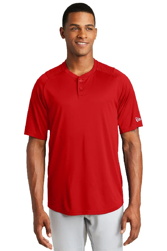 New Era Mens Diamond Era Moisture Wicking Short Sleeve Jersey - Scarlet Red