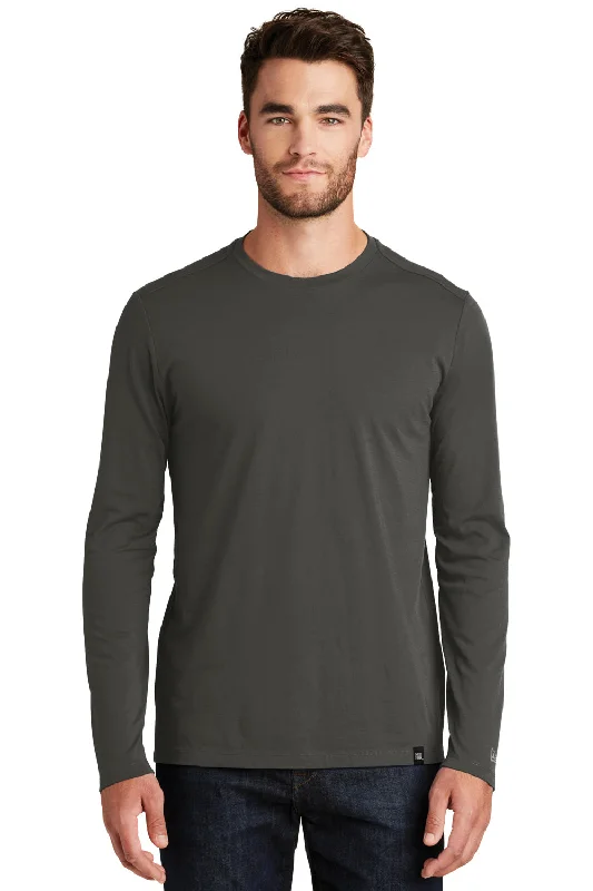 New Era Mens Heritage Long Sleeve Crewneck T-Shirt - Graphite Grey