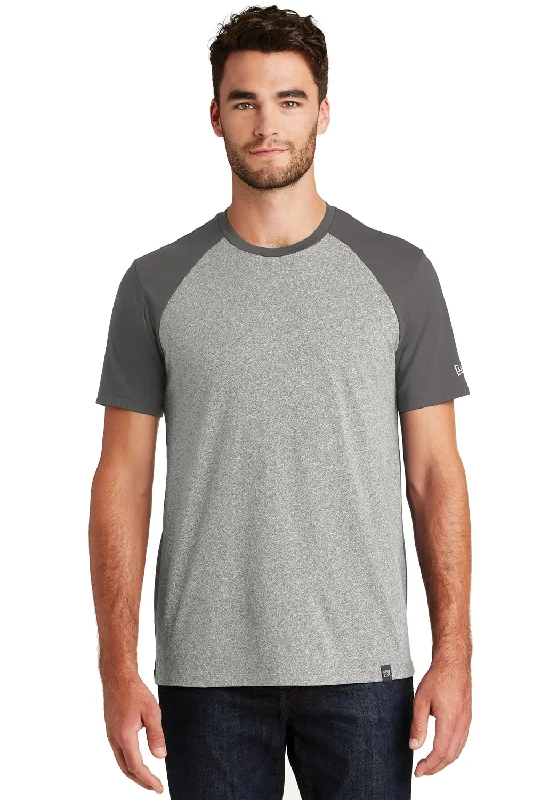 New Era Mens Heritage Short Sleeve Crewneck T-Shirt - Graphite Grey/Light Graphite Grey Twist