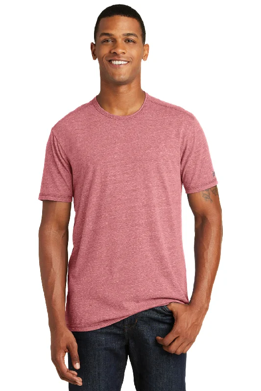 New Era Mens Performance Moisture Wicking Short Sleeve Crewneck T-Shirt - Crimson Red - Closeout