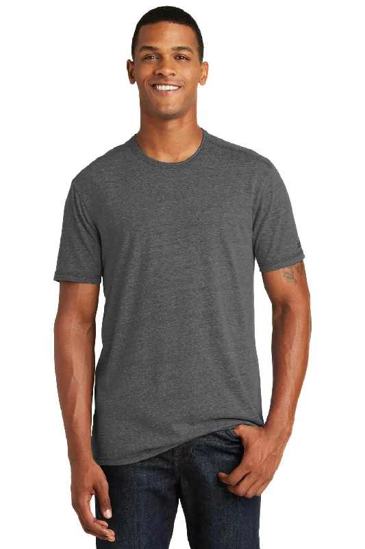 New Era Mens Performance Moisture Wicking Short Sleeve Crewneck T-Shirt - Dark Graphite Grey - Closeout