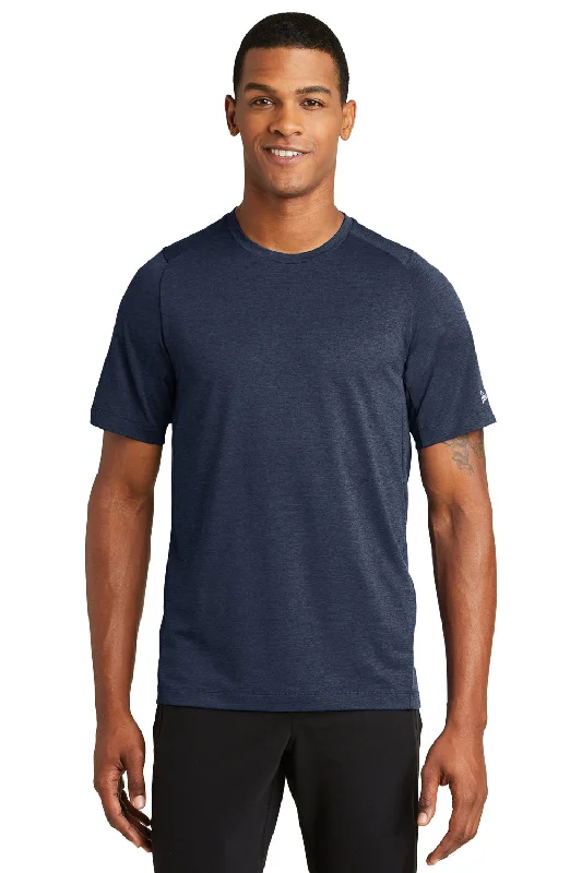 New Era Mens Series Performance Jersey Moisture Wicking Short Sleeve Crewneck T-Shirt - Navy Blue