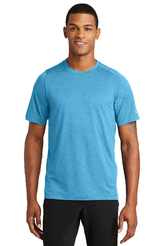 New Era Mens Series Performance Jersey Moisture Wicking Short Sleeve Crewneck T-Shirt - Sky Blue