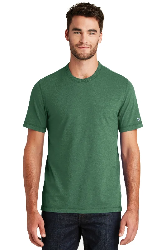 New Era Mens Sueded Short Sleeve Crewneck T-Shirt - Heather Dark Green