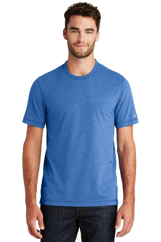 New Era Mens Sueded Short Sleeve Crewneck T-Shirt - Heather Royal Blue - Closeout