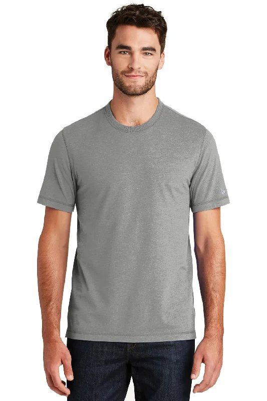 New Era Mens Sueded Short Sleeve Crewneck T-Shirt - Heather Shadow Grey