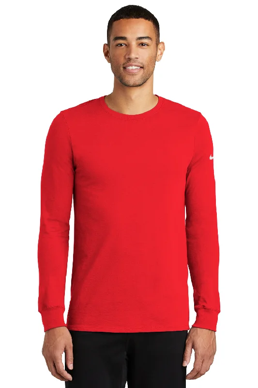 Nike Mens Dri-Fit Moisture Wicking Long Sleeve Crewneck T-Shirt - University Red