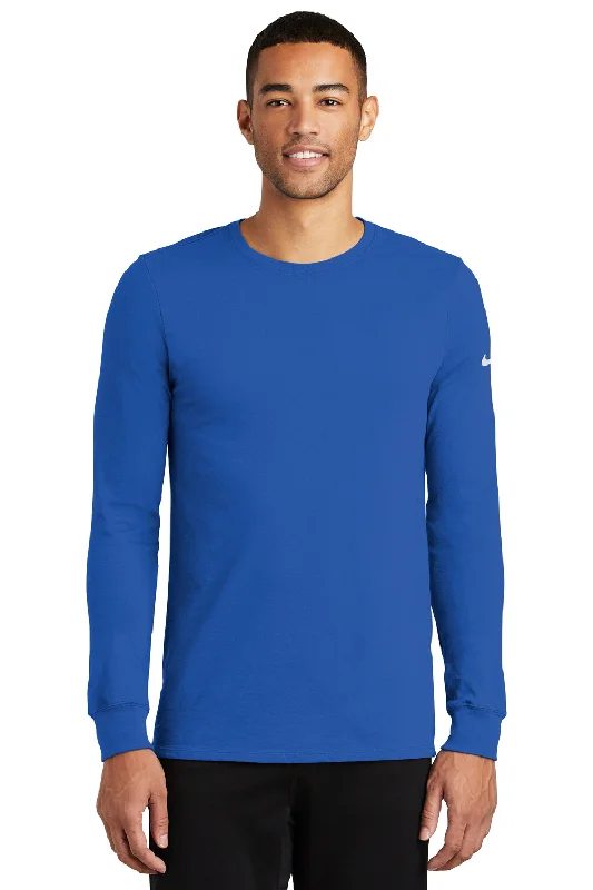 Nike Mens Dri-Fit Moisture Wicking Long Sleeve Crewneck T-Shirt - Rush Blue