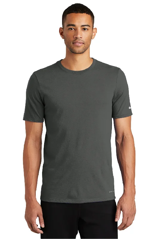 Nike Mens Dri-Fit Moisture Wicking Short Sleeve Crewneck T-Shirt - Anthracite Grey