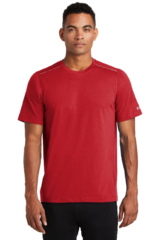 Ogio Mens Endurance Peak Jersey Moisture Wicking Short Sleeve Crewneck T-Shirt - Ripped Red