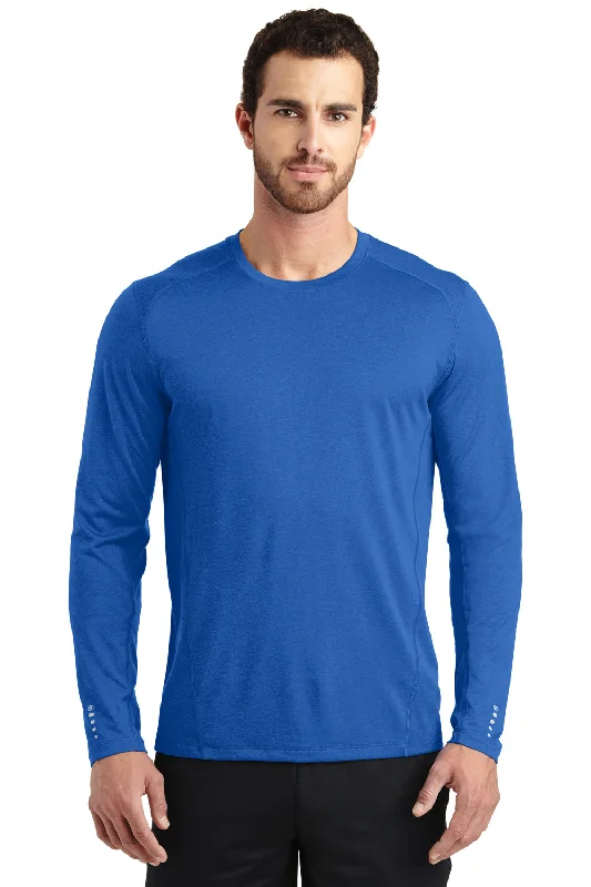 Ogio Mens Endurance Pulse Jersey Moisture Wicking Long Sleeve Crewneck T-Shirt - Electric Blue