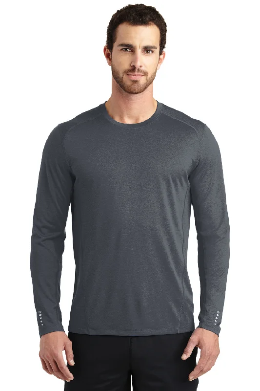 Ogio Mens Endurance Pulse Jersey Moisture Wicking Long Sleeve Crewneck T-Shirt - Gear Grey